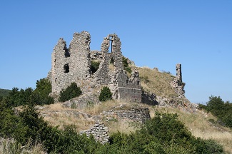 Image d'une photographie des ruines du château de Pierregourde Image d'une photographie des ruines du château de Pierregourde