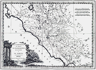 Carte "La campagna di Roma Il patrimonio di S.Pietro e La Sabina" 1790 Carte "La campagna di Roma Il patrimonio di S.Pietro e La Sabina" 1790