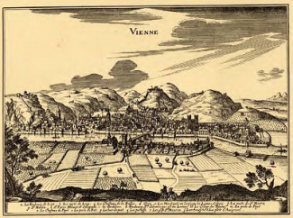 ©Zeiller, Martin (1589-1661) Merian, Kaspar (1627-1686) in Verlag G. Merians, Topographia Galliae, oder Beschreibung und Contrafaitung der vornehmsten und bekantisten Oerter, in dem mächtigen und Großen Königreich Frankreich... durch Martinum Zeillerum, Francfort-sur-le-Main, 1655.