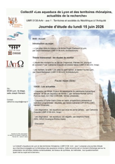 Affiche Collectif «Les aqueducs de Lyon et des territoires rhônalpins, actualités de la recherche» - juin 2026